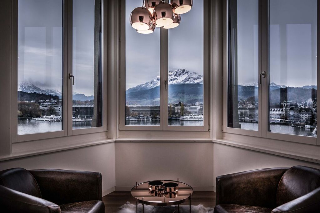 Imagine drinking morning espresso overlooking Lake Lucerne