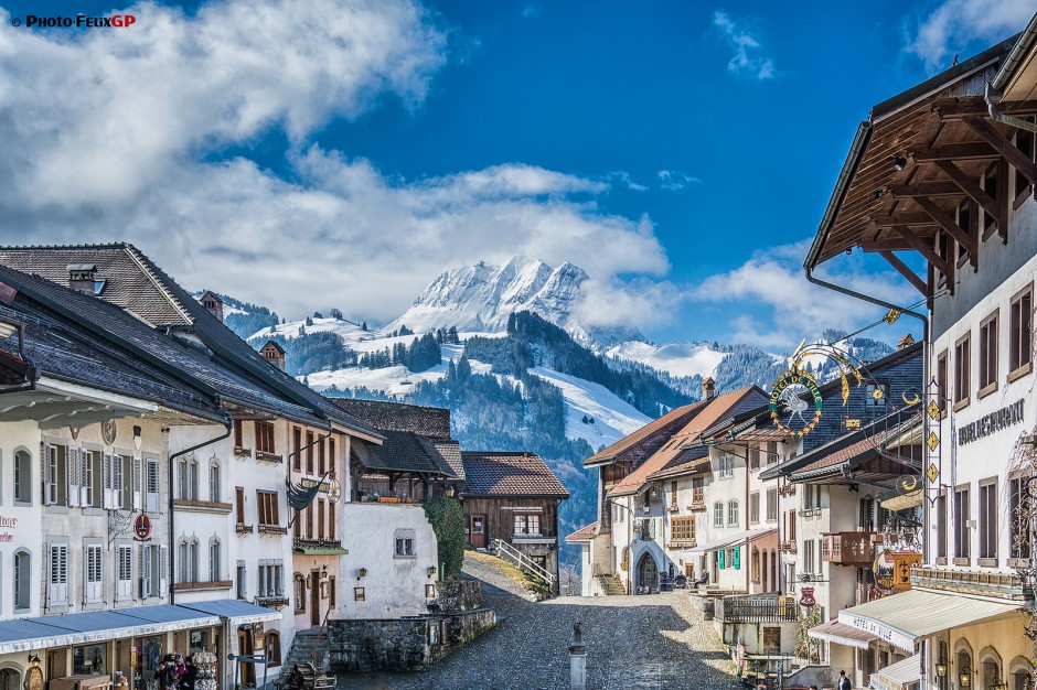 Gruyeres gothic medieval Swiss town