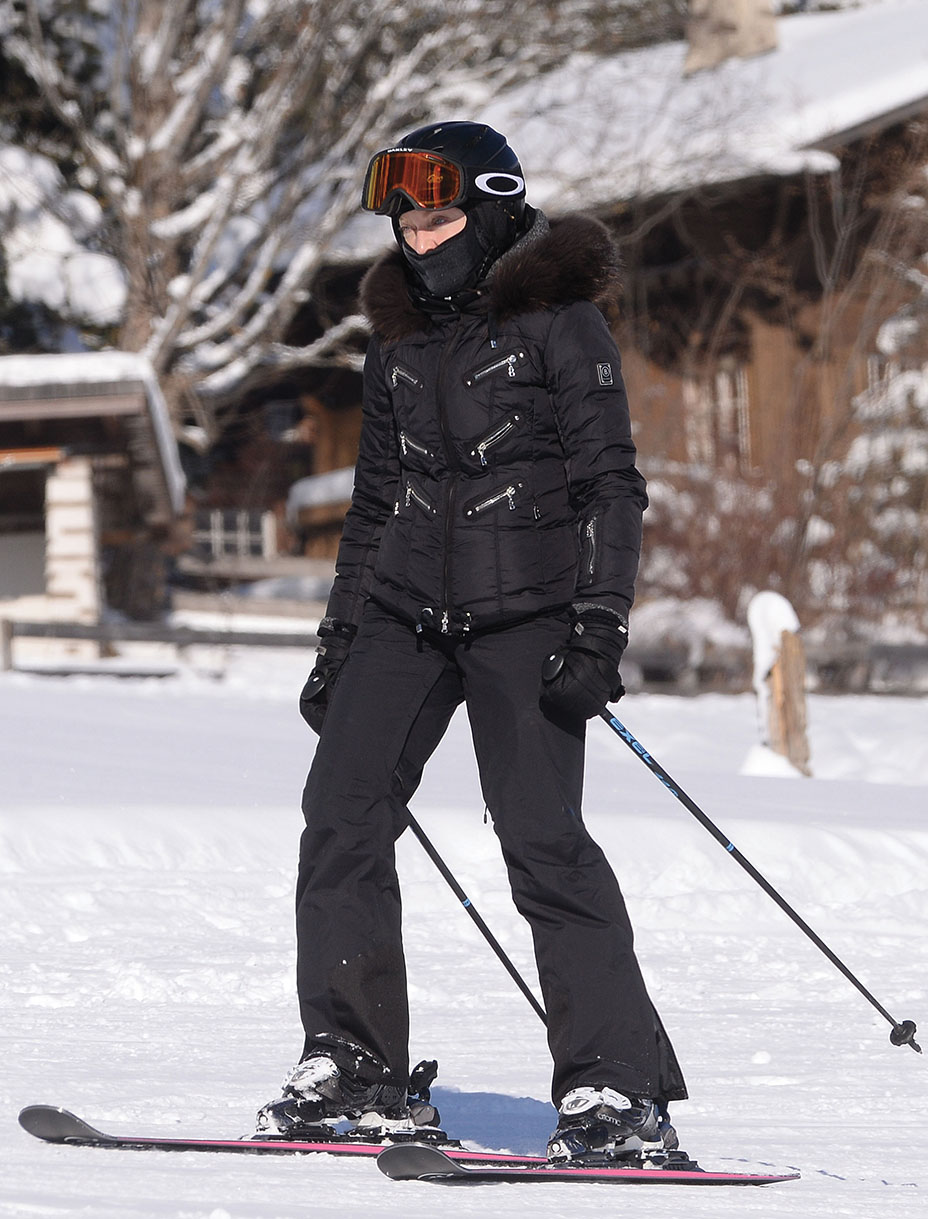 Madonna skiing at Gstaad ski resort